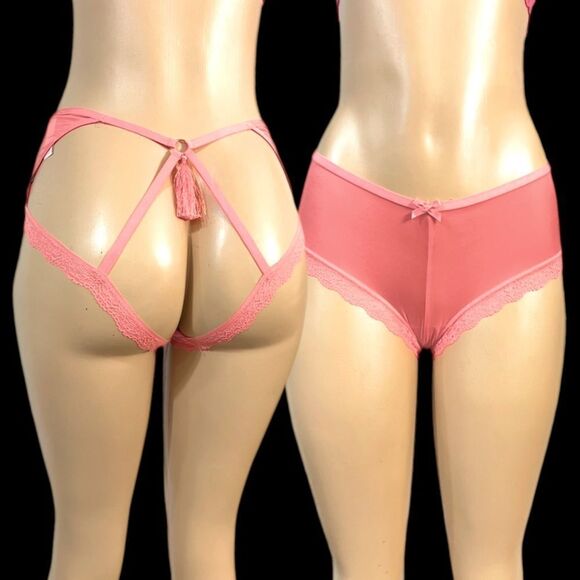 Victorias Secret Very Sexy Smooth Satiny Strappy cheeky panty Ripe Papaya XL - Picture 1 of 9